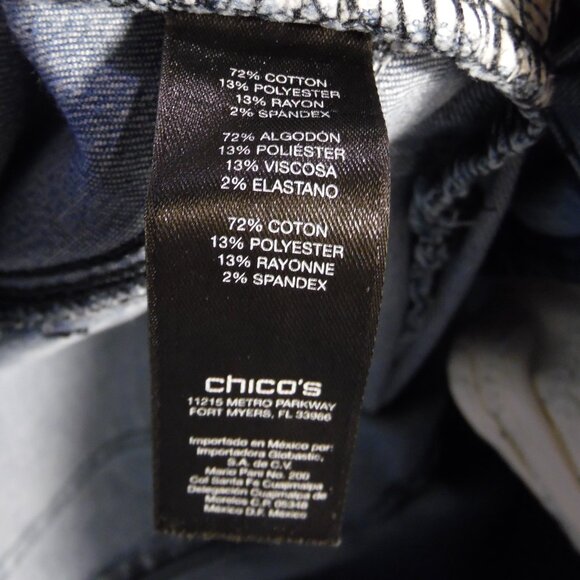 Chicos Jeans Womens Size 0 Blue So Lifting Slim Leg Mid Rise EUC - Picture 9 of 13
